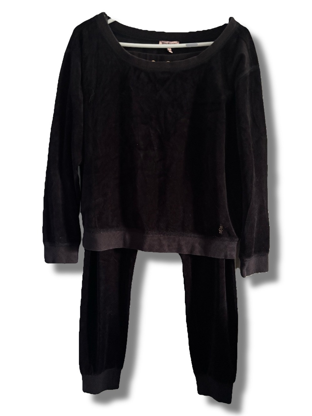 Juicy Couture Velour Lounge Set Pullover & Joggers Black Size Small
